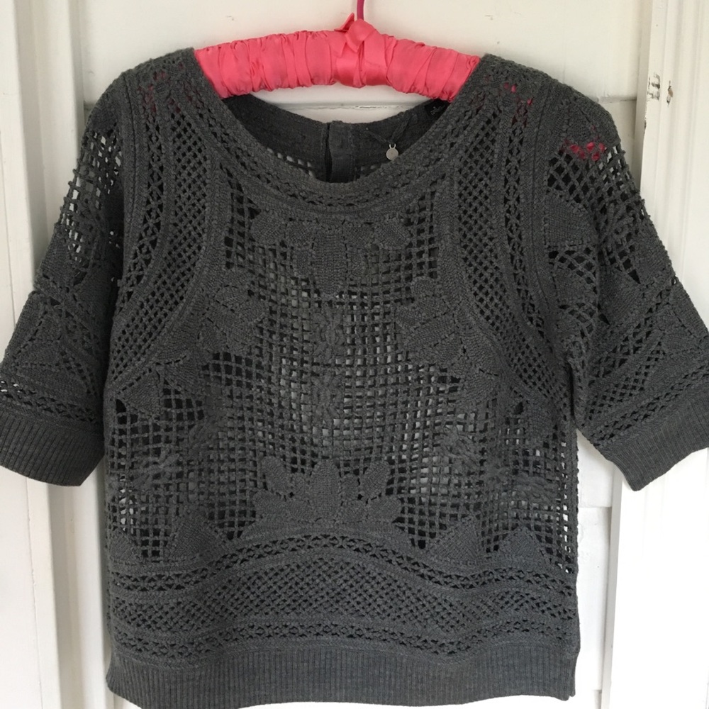 Anthropologie Knitted & Knotted Crochet Top